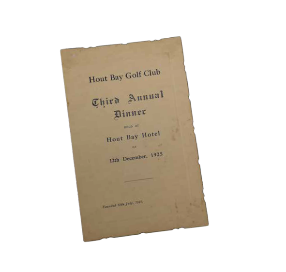 An historic HBGC dinner menu